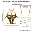 thumbnail image 5 of Jewmon Norse Viking Celtic Knot Necklace Triple Horn of Odin Pendant Charm 18K Gold Plated Viking Jewelry, 5 of 7