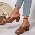 thumbnail image 2 of Willtoo Women's Summer Square High Heel Open Toe Slip On Sandals Breathable Comfortable Casual Yoga Walking Shoes, 2 of 5