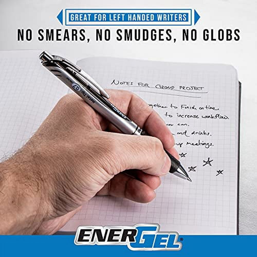 Pentel EnerGel RTX Retractable Liquid Gel Ink Pen, (0.7mm) Medium line, Lilac Ink, Box of 12 Pens (BL77-V3)