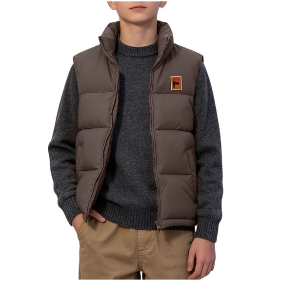 cocolona Boys Color Block Puffer Vest Casual Padded Sleeveless Jackets Collared Zipper Quilted Winter Coat
