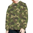 thumbnail image 5 of Xoenoiee Boys Hoodies Camo Green Print Pullover Hooded Sweatshirt for Kids Long Sleeve Sweater Fall Winter Activewear Sweater Loose Tops for Traveling Walking Running, S, 5 of 7