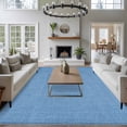 thumbnail image 4 of Blue Burlap Texture Large Area Rugs for Bedroom Living Room, Soft Non Slip Carpet Bedside Rug, Farmhouse Vintage Blue Rectangular Floor Cover Kitchen Accent Rug 5'x7' for Dining Room/Office, 4 of 9
