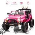 thumbnail image 5 of 12V Battery Kids Ride On Truck Jeep Car 3 Speeds w/Music,Lights,Cover,Remote Control(Pink), 5 of 16