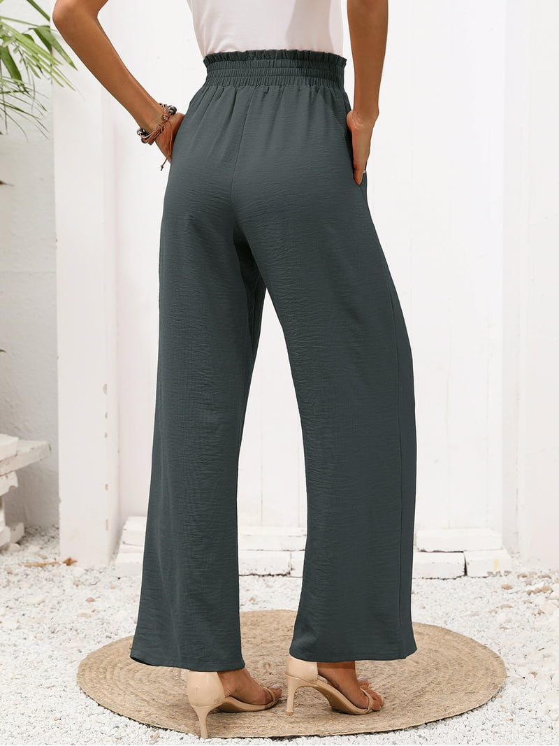 Chiclily Women Wide Leg Pants with Pockets High Waist Loose
