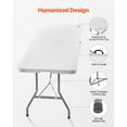 thumbnail image 6 of KFFKFF 8 Ft Portable Folding Table, Heavy Duty Fold-in-Half Utility Table with Handle, Indoor Outdoor Plastic Rectangle Table for Events, Dining, Parties, Weddings, Picnics, Camping, White, 6 of 9