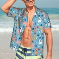thumbnail image 4 of Uemuo Cute Dog Printed Regular Fit Short Sleeve Casual Hawaiian Shirt for Men,Aloha shirt,Tropical shirt,Floral print shirt,Vacation Beach shirt-Large, 4 of 9