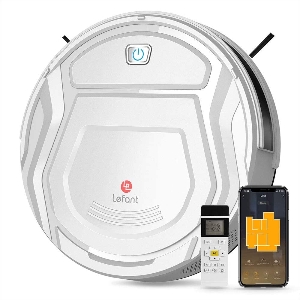 Robotic Vacuum Cleaner for Hard Floors to Medium-Pile Carpets Self-charging Auto Sweeping and Mopping 2 in 1 Lefant Robot Vacuum Cleaner 2200Pa Strong Suction Slim Anti-drop Quiet WI-FI 