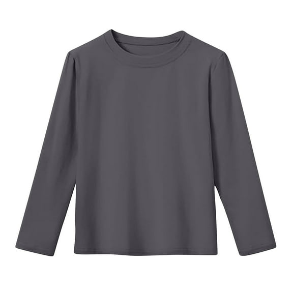 Thetops Kids Infant Long Sleeve Cotton T-Shirt - Dark Gray, Size 2T, Soft Breathable for 3-12Y Casual Daily Wear/Home/Outings