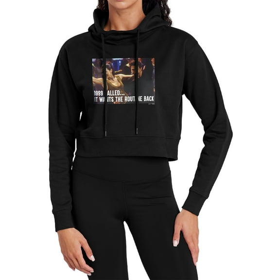 Friends 1999 Called Women's Cropped Hoodie Pullover Sweatshirt, Black, X-Large
