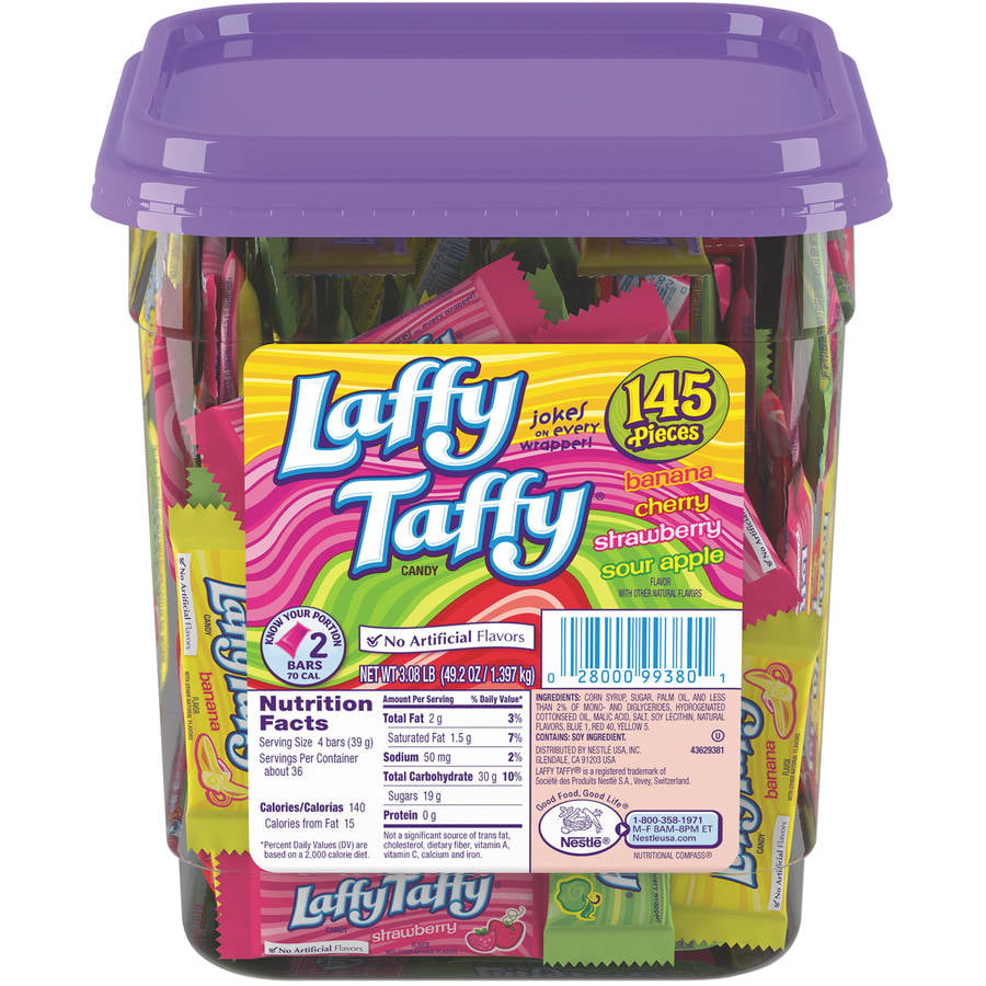 Laffy Taffy Candy Tub, 145 count, 3.08 lbs