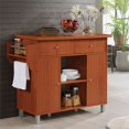 thumbnail image 2 of Hodedah Kitchen Island with Spice Rack plus Towel Holder in Cherry Wood, 2 of 8
