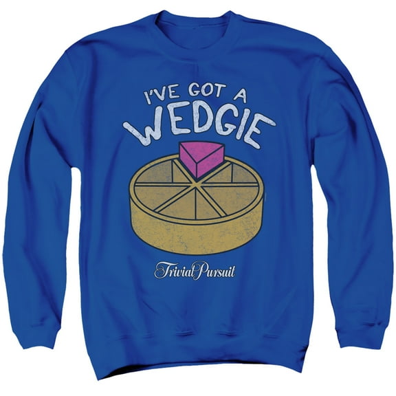 Trivial Pursuit Wedgie Adult Crewneck Sweatshirt Royal Blue