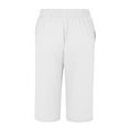 thumbnail image 6 of White Women's Casual Pants, Women'S Knee Length Short Pants Ladies Loose Drawstring Casual Solid Color Shorts,Women's Casual Pants XXL, 6 of 9