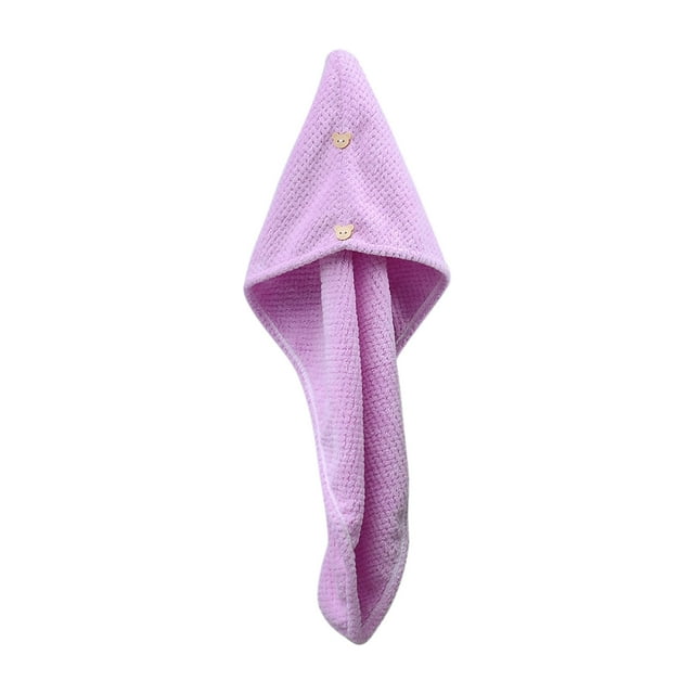 Leodye 1PCS Thickened Velvet Hair Drying Towel - Super Absorbent Towel with Button, Fixes for Bath Hair Drying -25.59x9.84inch