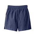 thumbnail image 5 of Women's Plus Size Casual Shorts with Pockets Elastic Waist Cotton Summer Beach Vacation, 5 of 9