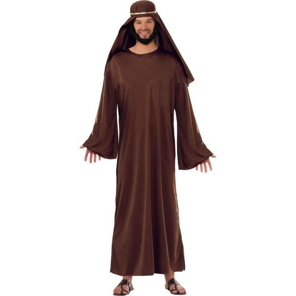 Adult Brown Biblical Robe with Headdress Costume