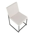 thumbnail image 3 of LumiSource Black Steel, Beige Fabric High Back Fuji Dining Chair - Set of 2, 3 of 8