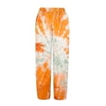 thumbnail image 5 of Women's Casual Pants Striped Linen Pants For Women Summer Casual Wide Leg Pants With Pockets Comfy Cropped Palazzo Pants,Orange Women's Casual Pants L, 5 of 5