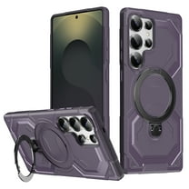 Rugged Case for Samsung Galaxy A36 5G, Heavy Duty 360° Rotating Strong Magnetic Stand Hard Cover Anti-Shock Armor Slim Anti-fall Phone Case Cover for Samsung Galaxy A36 5G, Purple