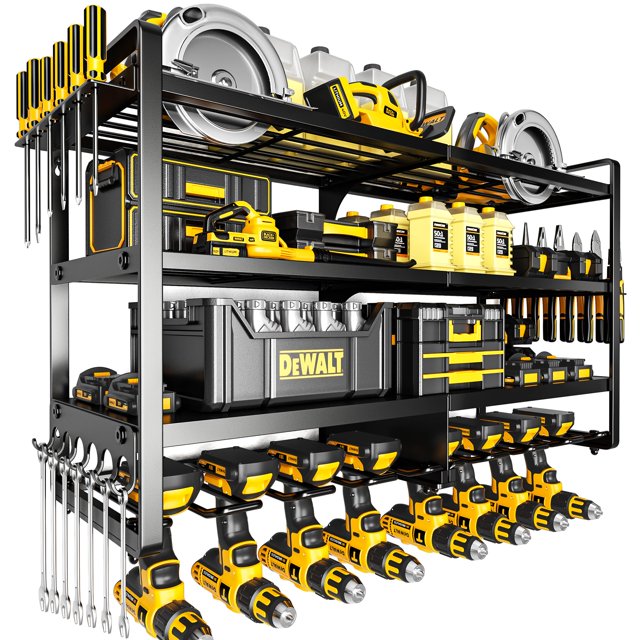 Organizador grande para herramientas eléctricas POKIPO de 4 niveles, resistente, soporta 400 lb