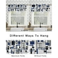 thumbnail image 6 of Navy Blue Black Grey Geometric Kitchen Curtain Valances for Windows Farmhouse Short Curtains, Middle Century Modern Abstract Art Rod Pocket Valance Curtain for Bedroom Cafe Living Room 56"x16", 6 of 8