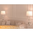 thumbnail image 6 of Maxax Coastal Glass Table Lamps Set of 2, Modern 25.5" Clear Glass Bedside Lamps with White Shade for Bedroom Living Room, 6 of 6