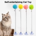 thumbnail image 2 of Spring-type Cat Teaser with Plush Ball Suction Cup Bottom Wand Toy Cat Stick with Bell Head Entertainments for Indoor Cats, 2 of 8
