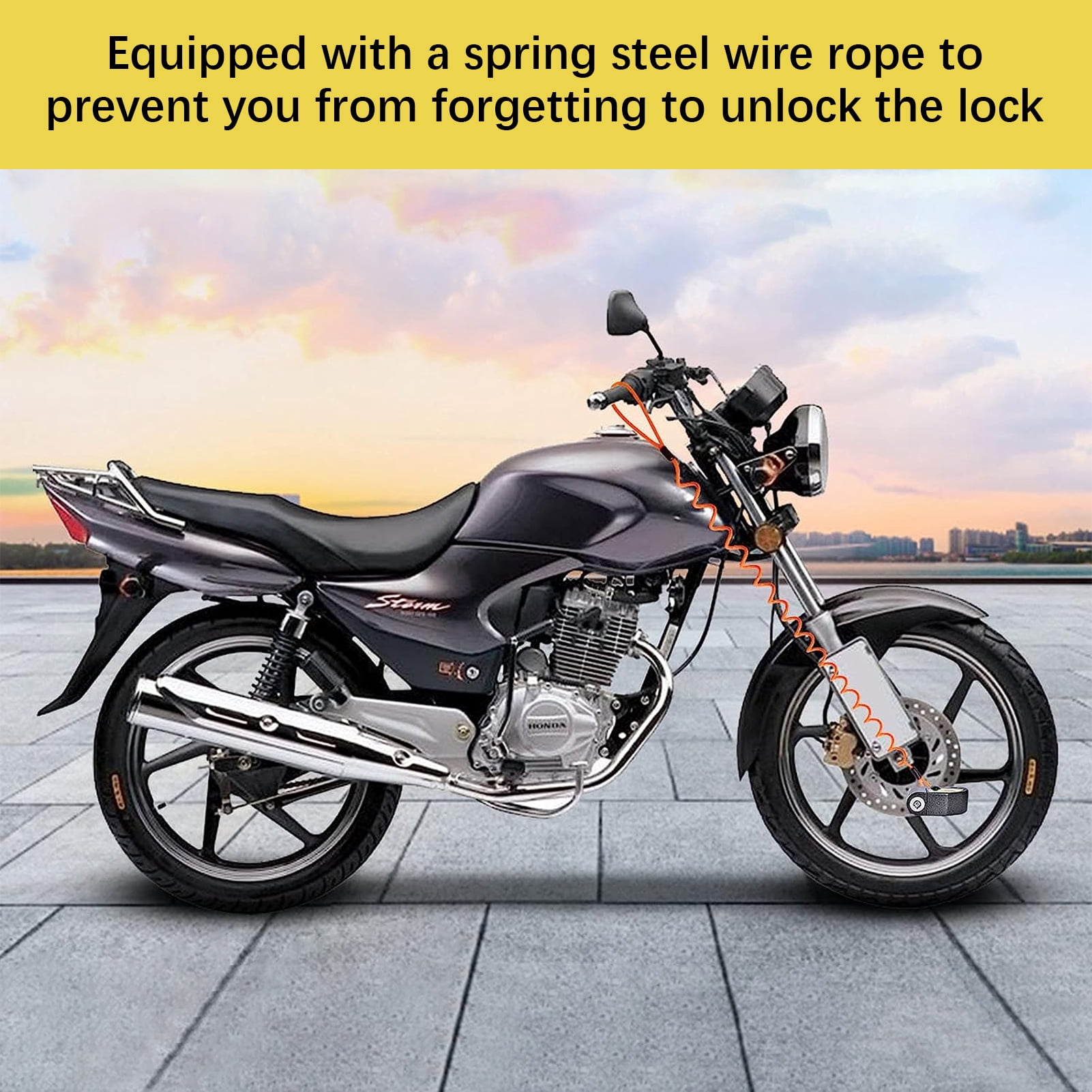 Nebublu Lock,Waterproof Battery Motorbike Bike 2pcs Lock Motorbike Lock Operated With Disc Alarm Disc Battery Operated 110db Alarm Lock Alarm Disc Brake Lock Reminder Cable Disc Lock Bike Lock