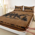 thumbnail image 3 of Feelyou Jungle Bear Wildlife Queen Sheet Sets, Vintage Lake House Flat Sheet, Rustic Hunting Theme Queen Fitted Sheet, Lightweight Room Decor, 4pcs, 3 of 7