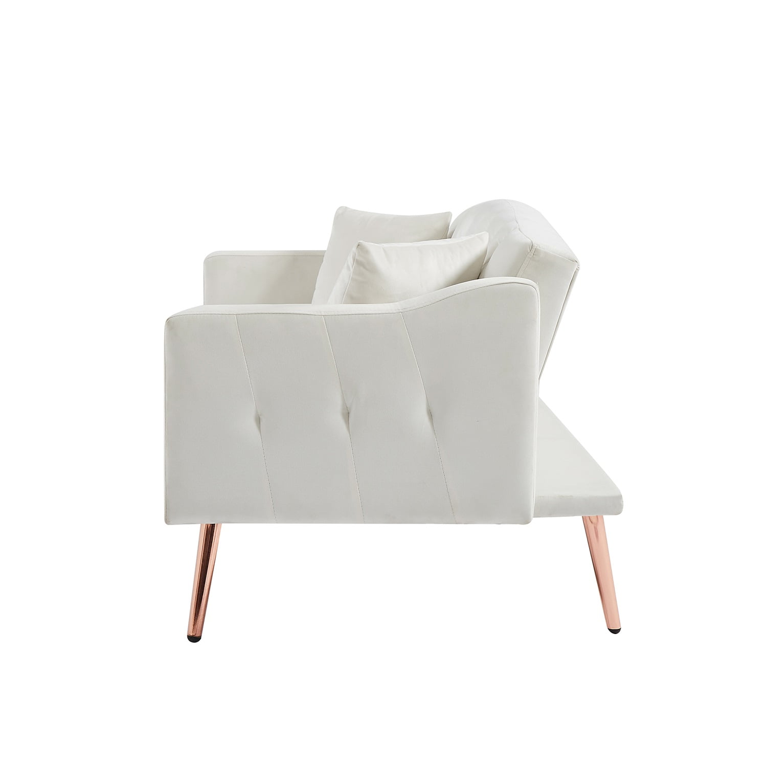 Resenkos Sofa Bed Convertible Sofa Sleeper 61.5" Sofa for Bedroom Fabric Compact Living Space Couch for Apartment and Room, White Resenkos Sofa Bed Convertible Sofa Sleeper 61.5" Sofa for Bedroom Fabric Compact Living Space Couch for Apartment and Room, White