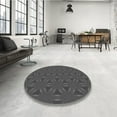 thumbnail image 3 of Ahgly Company Indoor Round Patterned Smokey Gray Area Rugs, 5' Round, 3 of 6