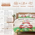 thumbnail image 6 of Queen 4 Piece Bedding Set Easter Truck Bunny Egg Grassland Retro Wood Grain Soft Breathable Duvet Cover and Pillowcase, Floral Watercolor Duvet Cover Set Bed Sheets for Bedroom Dormitory Guest Room, 6 of 9