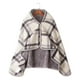 thumbnail image 1 of Injueey Mantón dividido de invierno de estilo británico para mujer - Cuadros de cobertura amplia con patrón delicado artesanal exquisito Decoración del hogar Rejilla gris y blanca 100*140cm, 1 of 6
