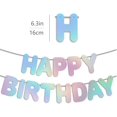 thumbnail image 2 of Fuliko Pre-Strung Happy Birthday Banner - Teal Glitter Banner, Birthday Party Decorations Decor, Under The Sea Backdrop Sign, 2 of 6