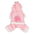thumbnail image 1 of Abrigo de invierno para perros, cálido, grueso y agradable para la piel, de una pieza, con capucha, chaqueta para clima frío para perros pequeños, medianos y grandes, rosa XL, 1 of 14