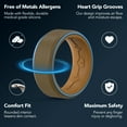 thumbnail image 6 of King Will Silicone Wedding Rings for Men, Unique Inner Design, Rubber Wedding Engagement Ring, 8mm Wide, 2.2mm Thick, Brown&Coffee, Size 7, 6 of 7