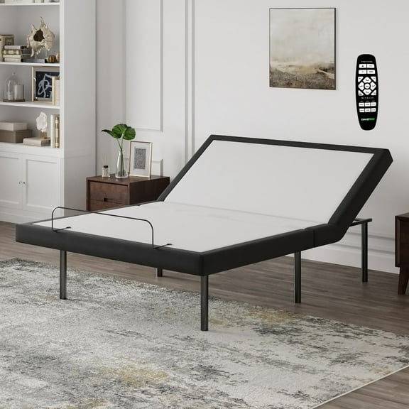 Ghostbed Adjustable Base with Massaging Zero Gravity Feature and Wireless Remote - Queen