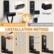 thumbnail image 4 of Ganchos de pared plegables, 4 piezas de soporte para casco montado en la pared, ganchos invisibles, gancho de pared de aluminio, con tornillos, gancho para toalla y chaqueta (negro), 4 of 5