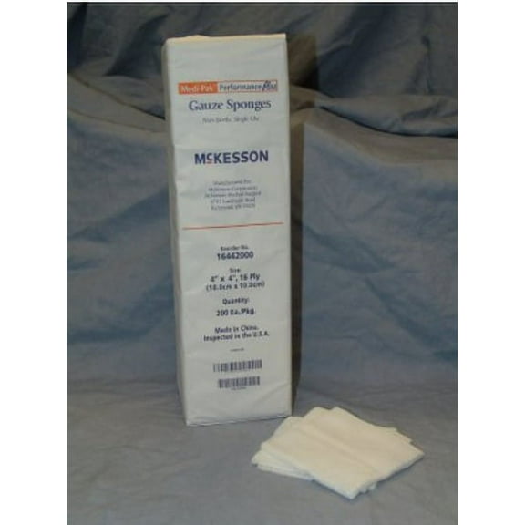 Sponge, Gze 4"X4" 16Ply H-Foldn/S (Units Per Pack: 200)