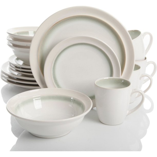 Gibson Elite Lawson 16 Piece Dinnerware Set, Green