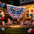 thumbnail image 5 of Miwamany Patriotic Pleated Fan Flag Banner,4th of July Decorations for Outdoor Porch & Railing, Red White & Blue Decor for 4th of July, Memorial Day, Independence Day Decorations, 5 of 8