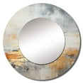 thumbnail image 2 of Designart "Minimalistic Horizon With Beige And Gold Waves" Minimalism Rund Mirror For Wall Decor - Large Beige Round Print Mirror - Round Coastal Mirror - Wall Mounted Round Large Mirror - 23" x 23", 2 of 6