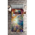 thumbnail image 2 of Ambesonne Outer Space Quilted Coverlet 2 Pcs, Stars and Nebula, Twin Size, Multicolor, 2 of 2