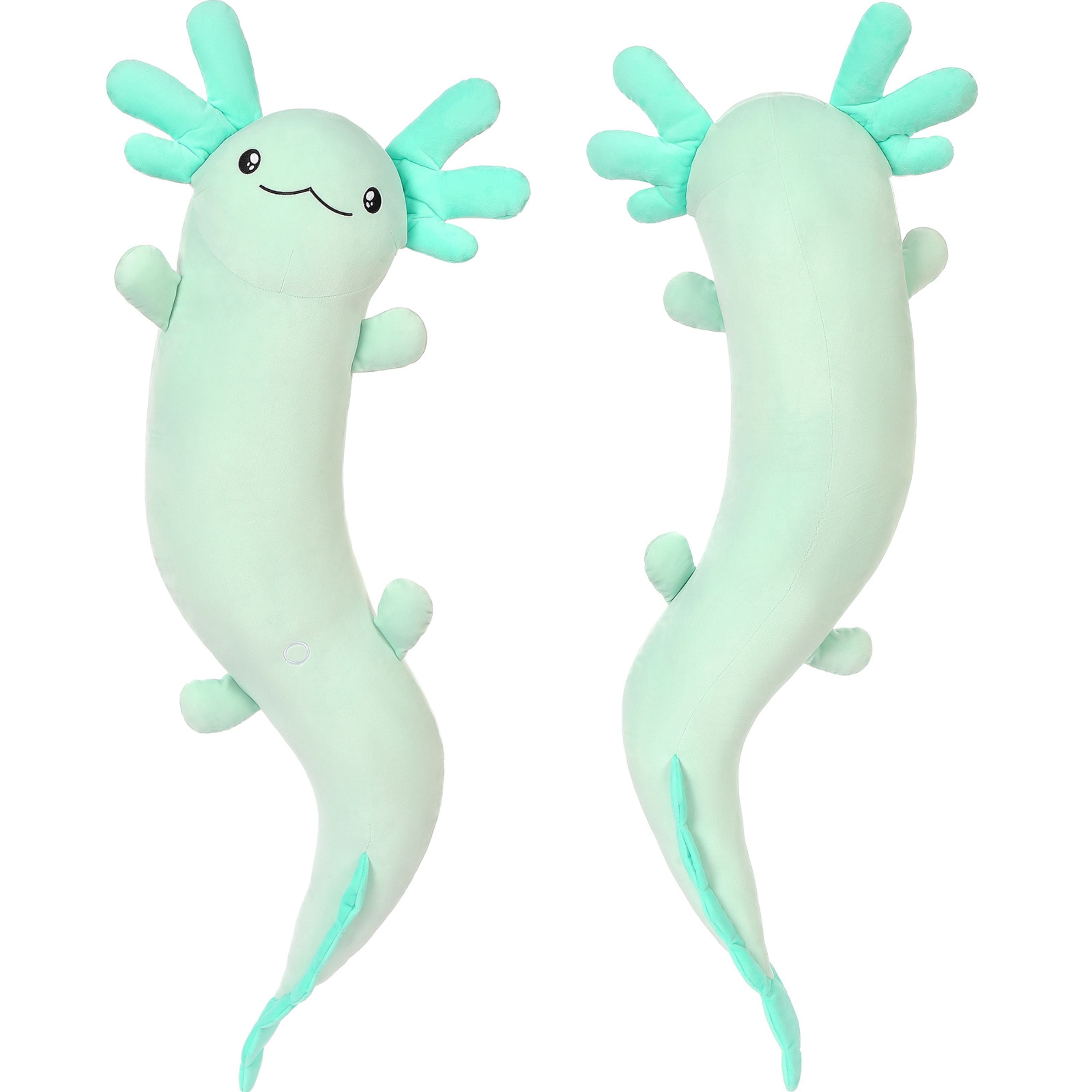 Tezituor 48'' Axolotl Stuffed Animal Giant Stuffed Axolotl Glow in The Dark Plush Toy