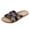 Black, variant on Womens Flat Sandals Slip on Raffia Beach Shoes Open Toe Antislip Outdoor Dressy Slip on Slides with Arch Support Black Size 6