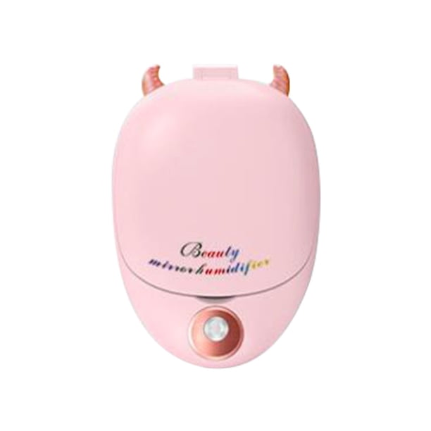 Facial portátil, práctico rociador de niebla fría, vaporizador facial de atomización humectante automático recargable por USB para el cuidado de la piel Mak (incluye un espejo)