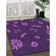 thumbnail image 3 of Ahgly Company Machine Washable Indoor Rectangle Transitional Dark Orchid Purple Area Rugs, 8' x 10', 3 of 7