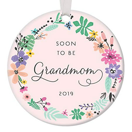 Soon To Be Grandmom Ornament in 2019 Pregnancy Reveal Christmas Ornament for Mom from Pregnant Daughter Son In Law Announcement Ceramic Present 3