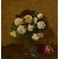 thumbnail image 3 of Henri Fantin-Latour 12x12 Black Modern Framed Museum Art Print Titled - Roses in a Vase (1878), 3 of 5