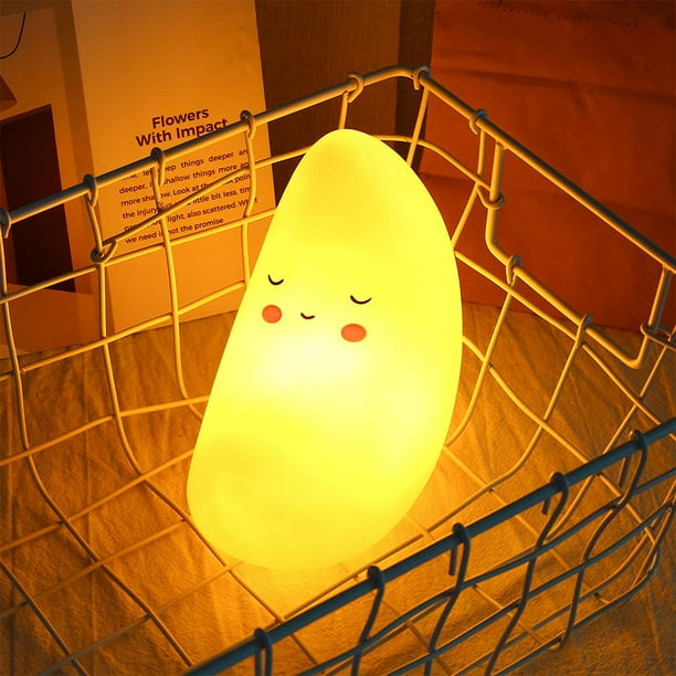 Lámpara Linda Amarilla De La Decoración De La Luz De La Noche De La Forma LED De La Luna Del Silicón Para El Dormitorio Del Sitio De Los Niños